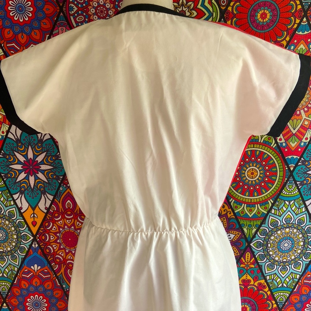 🌟SOLD🌟 Vintage 1980s White & Salmon Pink Dress Sz 12 - Picture 6 of 9